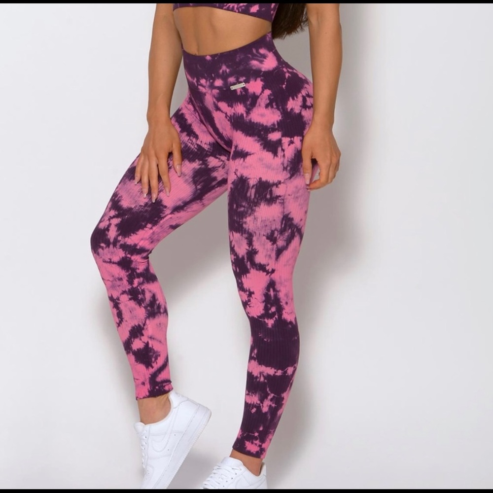 Bombshell Sportswear Pink and Purple Tie-Dye Leggings